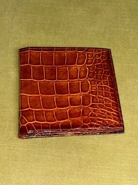 Genuine alligator wallet, men's wallet, money & card holder by Neiman Marcus